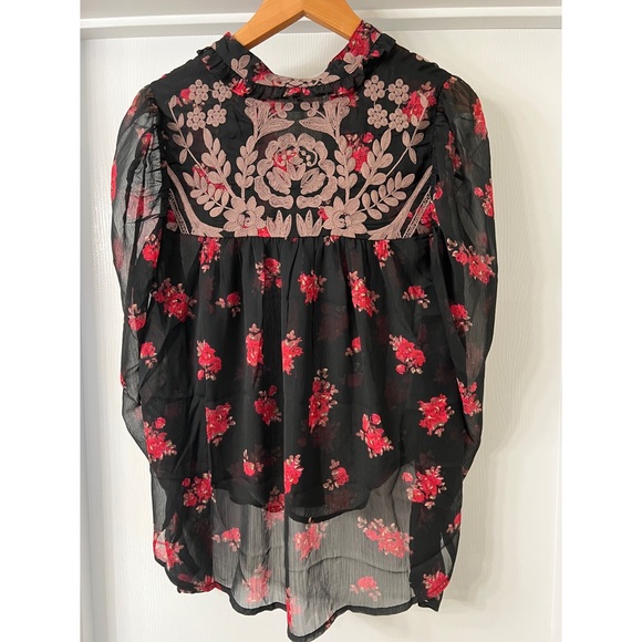 Free People Patricia Embroidered Women Blouse Size Small - Picture 7 of 11
